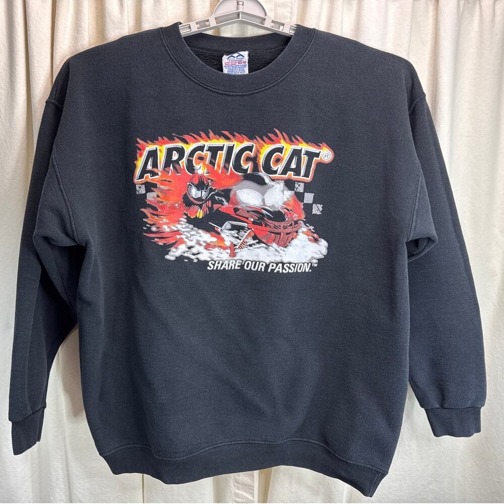 Arctic Cat Vintage Snowmobile AAA Crew Neck Graphic Sweatshirt Men's Size XL
